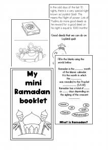 mini ramadan booklet