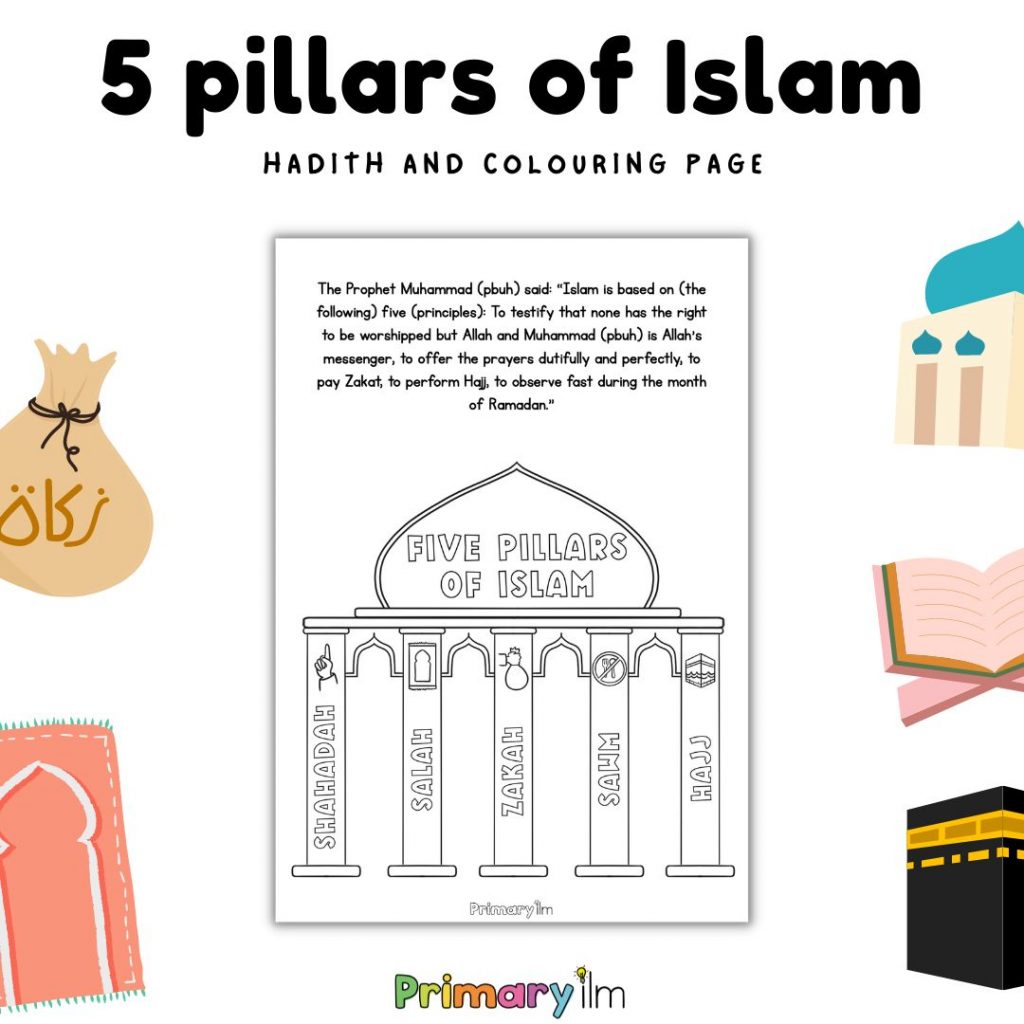 five pillars hadith colouring