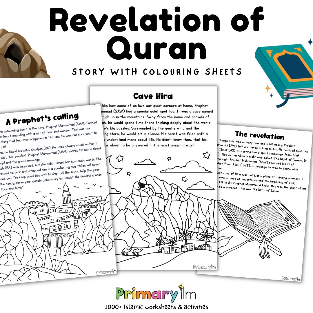 Quran Revelation: Fun and Interactive sheets for Kids - Primary Ilm